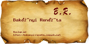 Bakányi Renáta névjegykártya